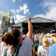 Concert sur l’une des scènes du JazzFest de La Nouvelle-Orléans, Louisiane