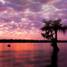 Coucher de soleil à l’Atchafalaya National Heritage Area en Louisiane